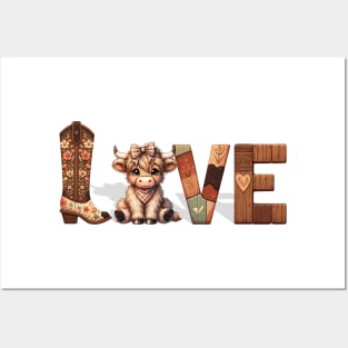 My Highland Cow Is My Valentine Posters and Art